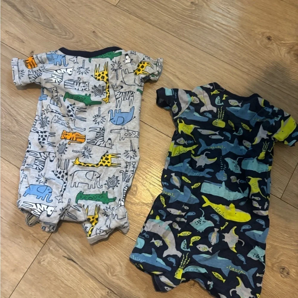 2 Children’s Place Zip Up Rompers Boys